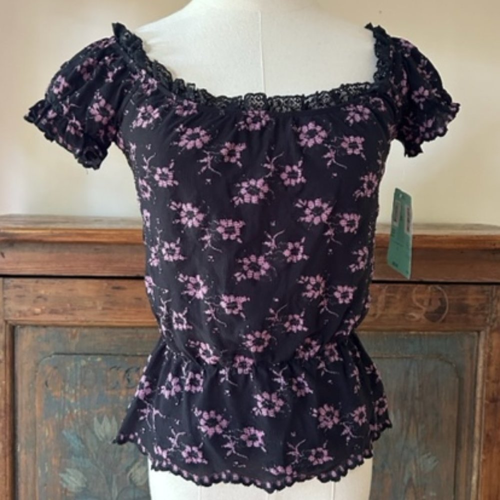 Vintage Betsey Johnson Floral Lace Top